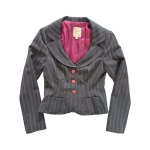 Black /Magenta Pinstripe Women's Blazer - Size 4